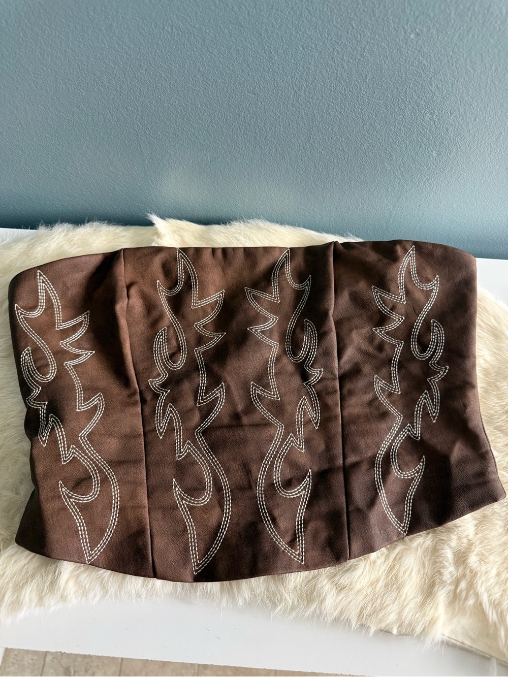 Windsor Country Look Western Faux Leather Corset Top